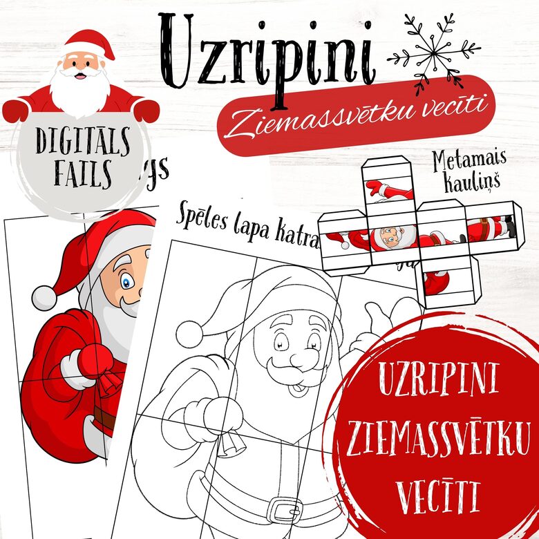 Ziemassvētku spēle "Uzripini Ziemassvētku vecīti", digitāls PDF fails
